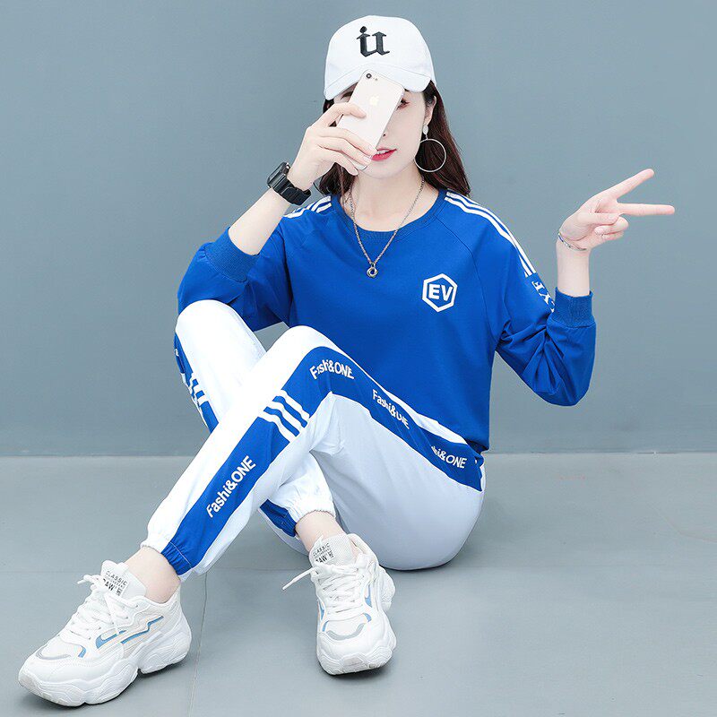 广场舞运动服套装女春秋季新款长袖时尚宽松鬼步舞服装卫衣两件套