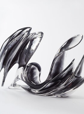 现代透明抽象雕塑l摆件酒店售楼处大堂走廊入户玄关地台装置装饰