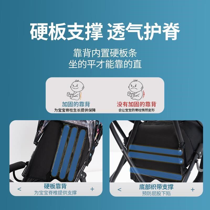 婴儿车推车可坐可躺0到3岁遛娃超轻便折叠口袋伞T车登机简易可携