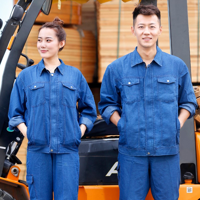 夏季工作服套装焊工服牛仔薄y款降温电焊防烫工装薄款劳保服定制