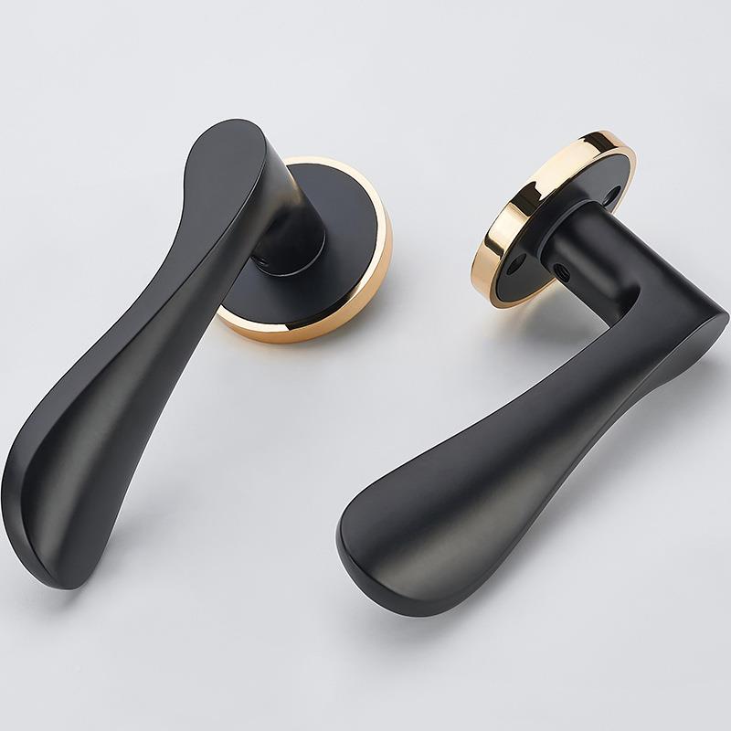 型欧式室内卧室黑色门锁木静门房门音家用卫生间无品牌/通用分体