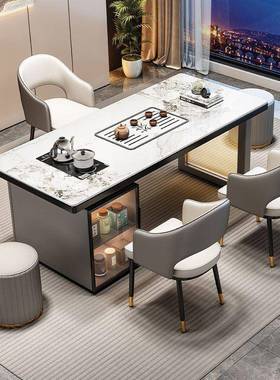 轻奢岩板茶桌椅组合台体PUT桌一现代简泡约网红茶款茶