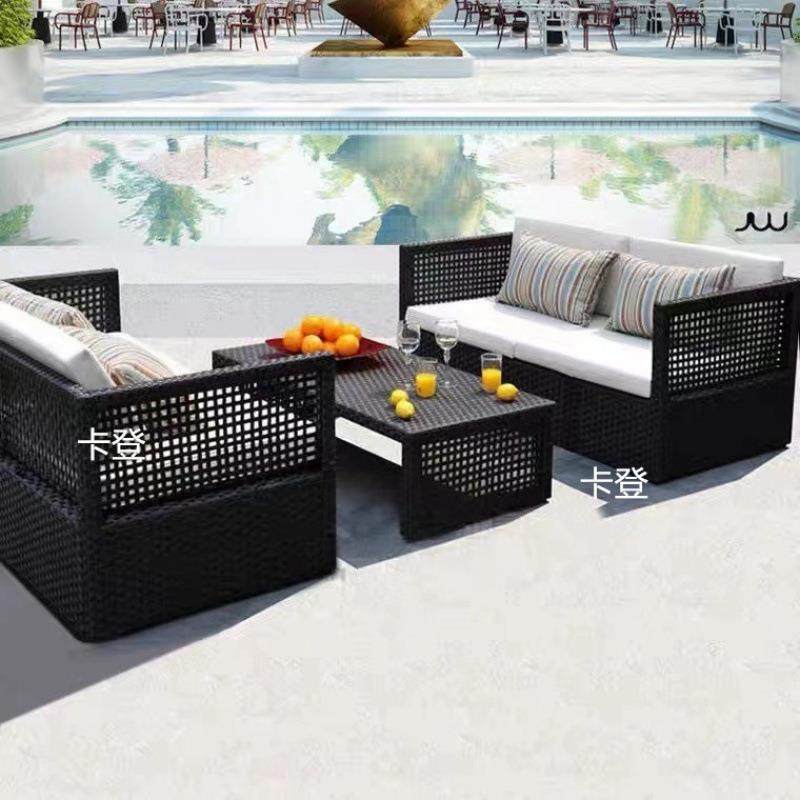 户外休闲藤编沙发组合室外阳院藤发光房藤椅沙单人咨询客服双人庭