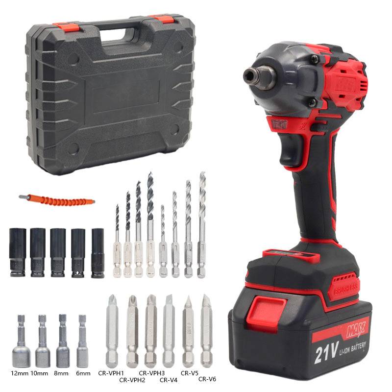 21V 双用电动扳手锂电充电扳手冲击汽车修脚手架子工木工套筒风