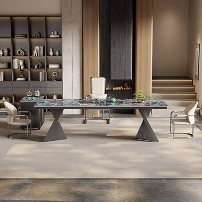 桌用岩板茶桌椅组合高新款茶EDL台办公室家阳台现代轻奢泡茶一端