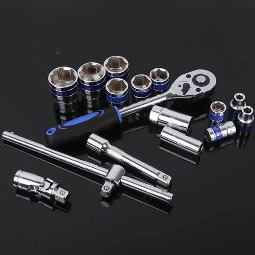现v货2件cr铬钒钢套筒组套扳手用汽保维修3组套XVN工具