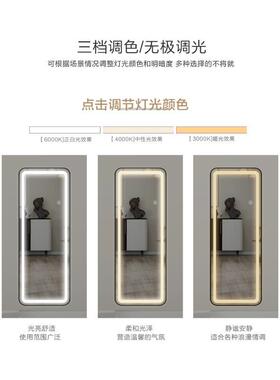 智能全身壁镜地镜卧室家用落试衣镜女穿VMK镜挂LED灯衣挂墙镜子