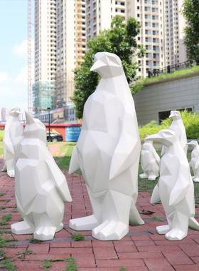 户外仿真企洋鹅摆件型雪主题雕塑60302动冰物玻璃钢树脂模楼盘海