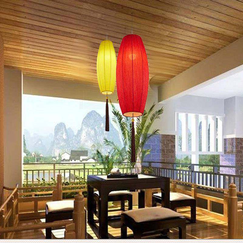 133中茶式古典布艺红灯笼吊过灯餐吧厅台道楼饭馆卧室楼梯灯具,家装灯饰光源,智能吊灯,淘宝优惠券,粉丝福利购,淘宝优惠卷