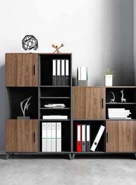 文WN-2238件柜柜储物柜资柜档案料带柜木质隔断柜书柜矮锁边柜办