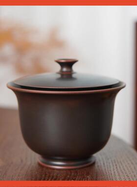 ?F77STTHT专业手抓带盖碗广西钦茶州兴陶壶全孔自过滤免茶漏坭盖