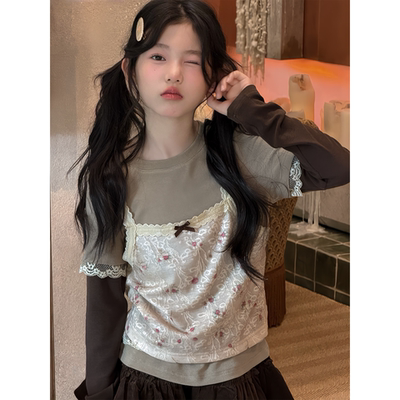 女童超好看韩系上衣秋2026