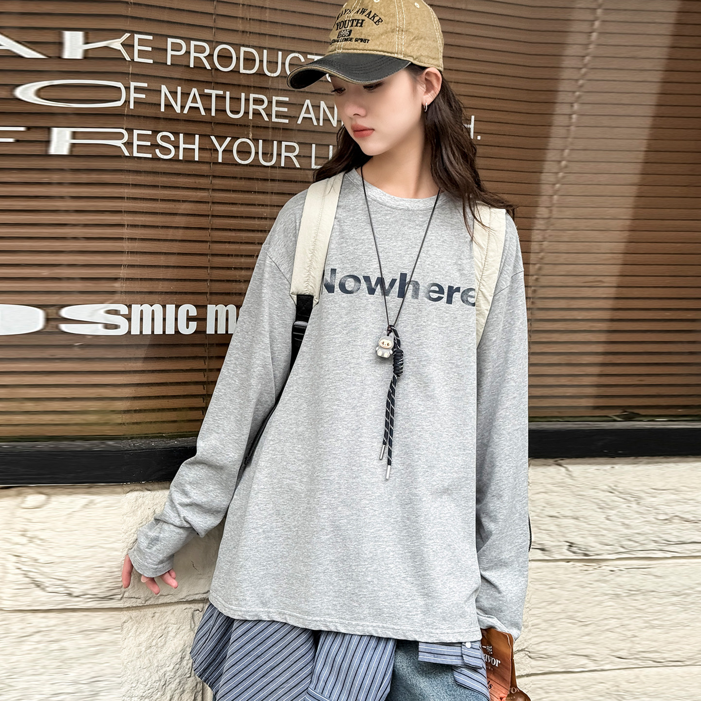 女大童宽松卫衣2025春秋款新款初高中生大版型秋季打底衣服