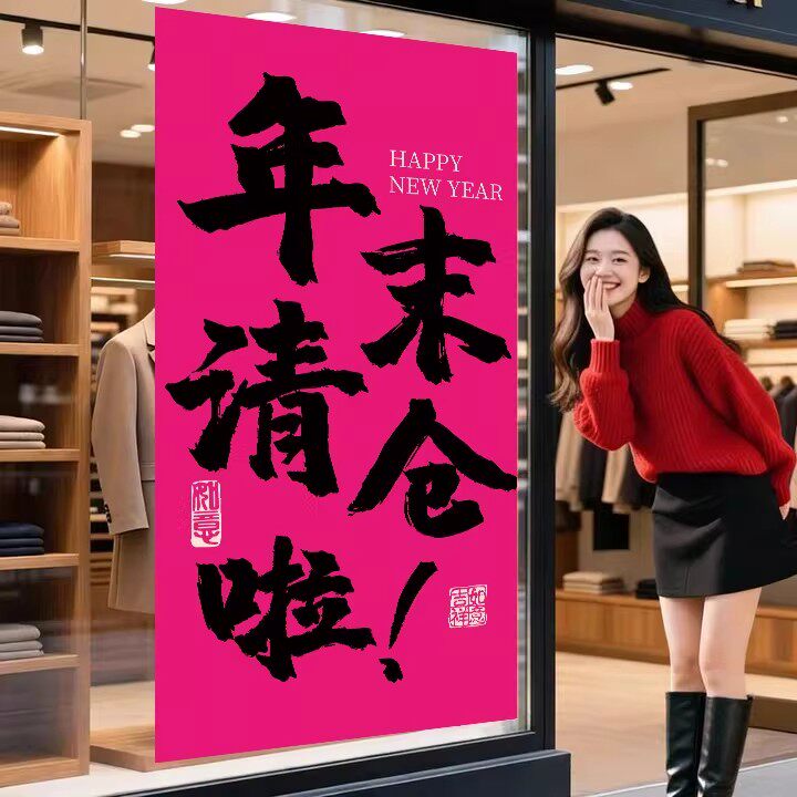 年末【清仓大甩卖】广告牌贴纸