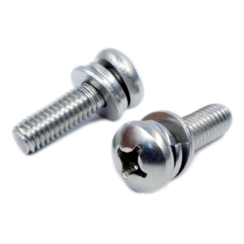 304不锈钢M2十字圆头盘头三组合机螺丝螺钉螺栓GB9074.4