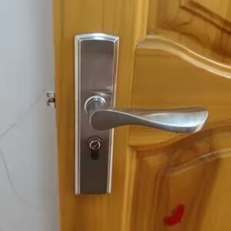 单舌锁门锁家用通用型卧室卫生间木门把手换锁厕所老式室内免打孔