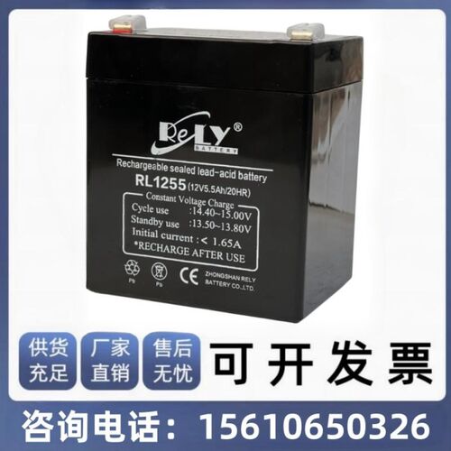 RELY蓄电池 RL1255 (12V5.5Ah/20HR)卷帘门 门禁 电动车地铁设备
