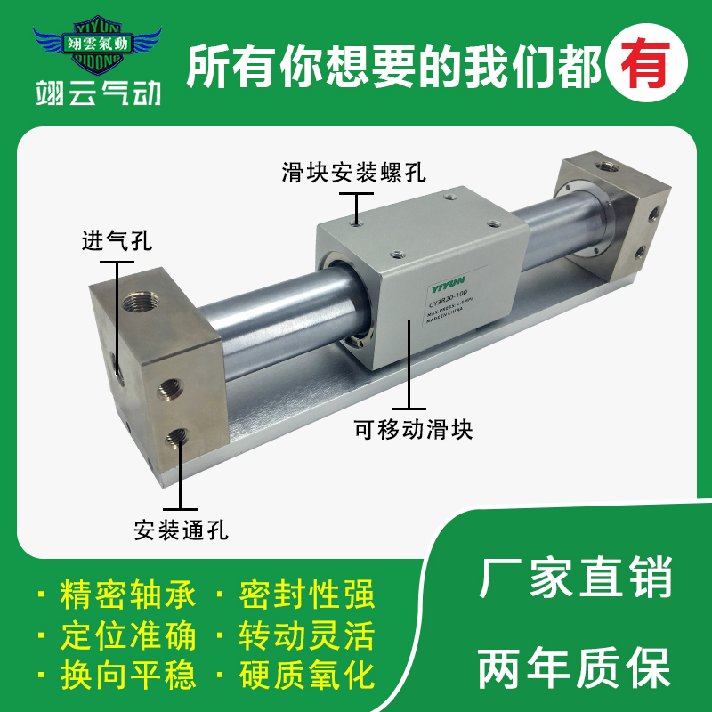 SMC 磁偶式无杆气缸CY1R6H/CY3R6H-50 100 200 300 400 500  150N