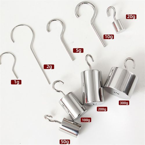 不锈钢单钩带钩砝码吊勾手拎法码10N200g250g300g20kg可定做秤砣