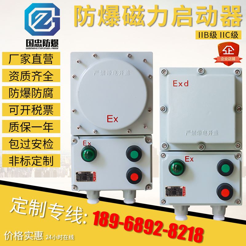 防爆磁力启动器220V/380V开关2.2KW电机起动器水泵风机控制配电箱
