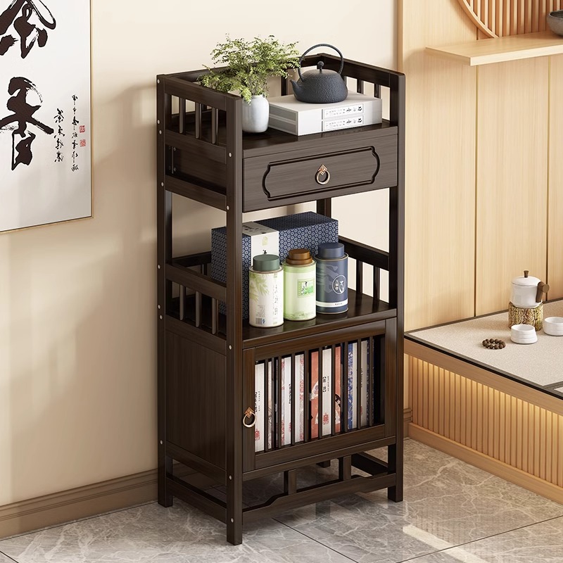 茶水柜茶室置物架家用茶叶展示架茶具收纳柜非实木多功能储物柜子