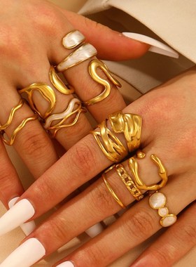 保色不锈m钢不规则开口环