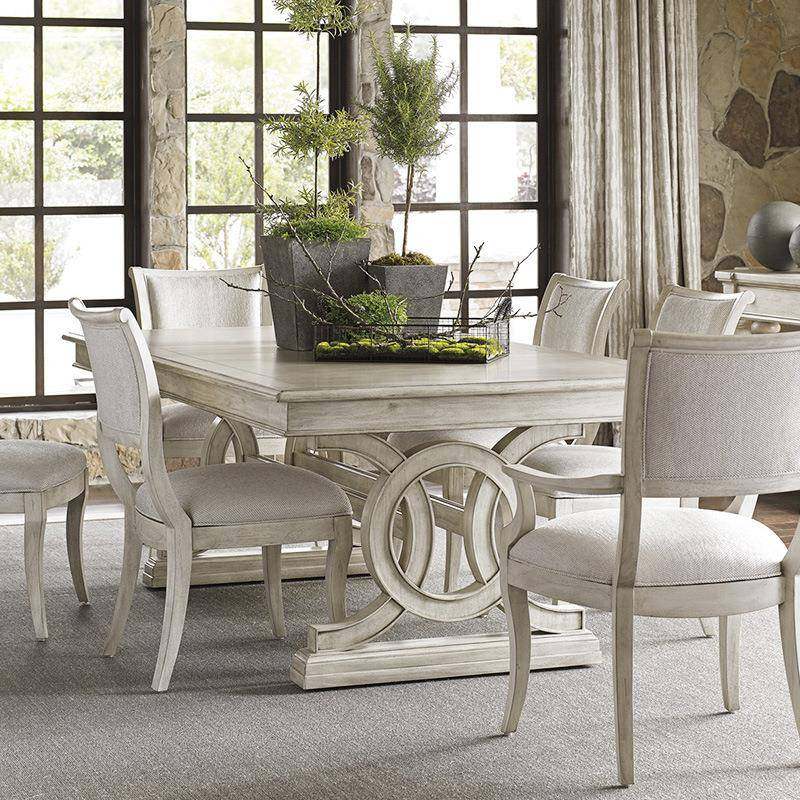 美式乡村实木餐桌欧式法式仿古白做旧餐桌出口美式乡村桌椅组合