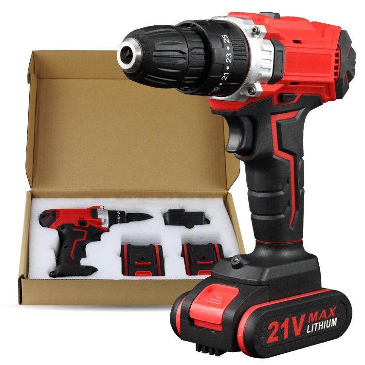 多功能冲击钻家用21V锂电手电钻打孔钻墙有刷充电钻套装电动螺丝