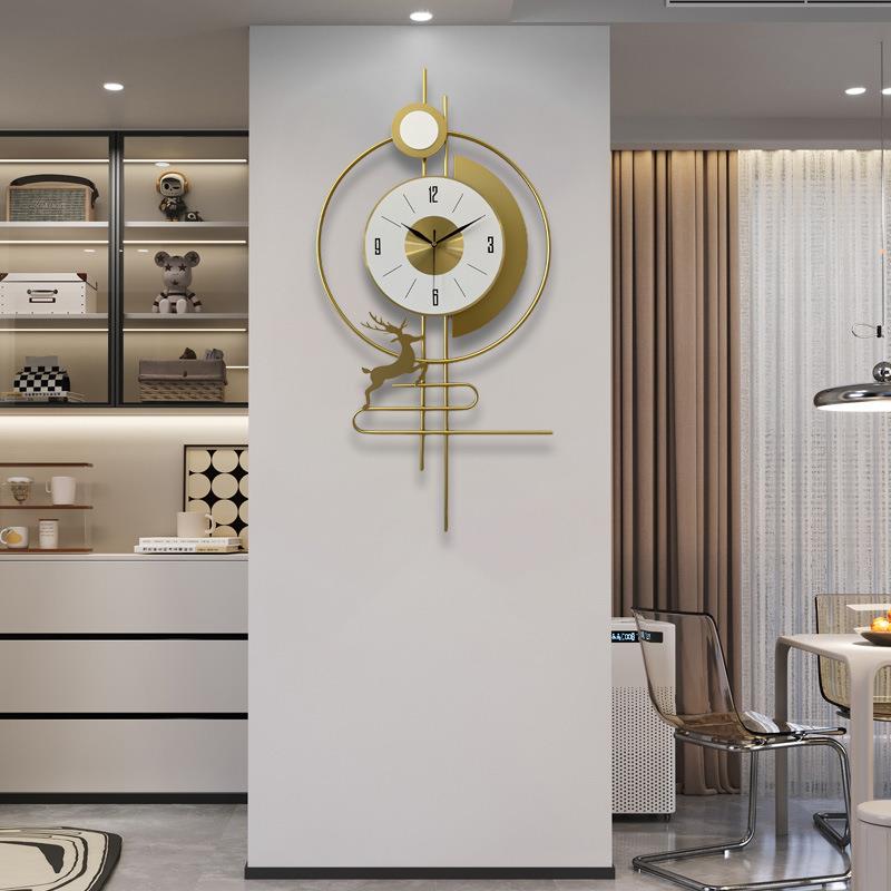 静音石英钟表简约挂钟客厅个性创意轻奢欧式现代时尚时钟卧室家用