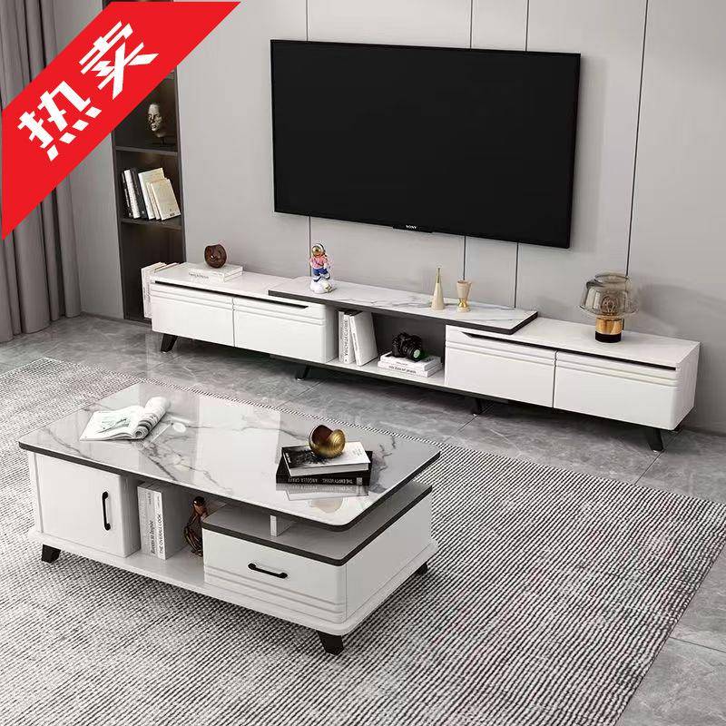 茶几客厅家用小户型简约茶台轻奢现代简易电视柜组合钢化玻璃茶桌