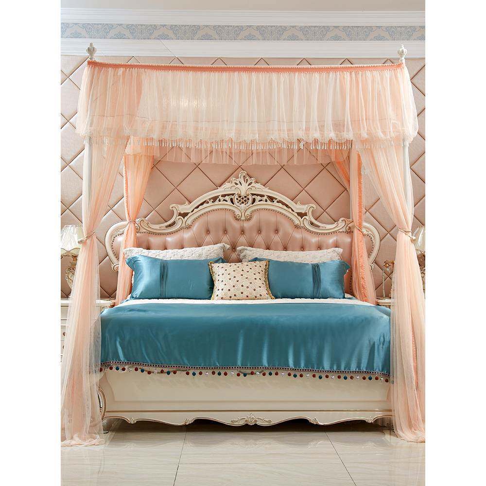 免欧式公主风1.8m米床家用床帘蚊帐宫廷落地支架床幔1.2/1.