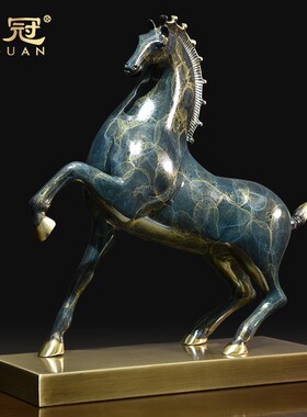 铜唐马工艺品摆饰客厅马r到成功电视柜玄关装饰办公室招财开业礼