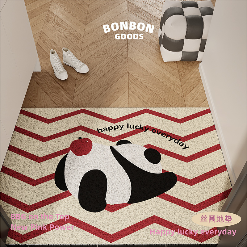 简约新年红色地垫入户门垫A丝圈防滑耐脏可裁剪进门口玄关
