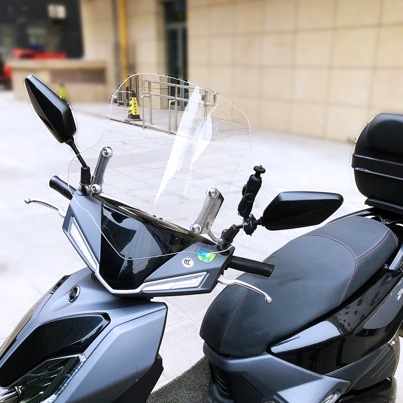 三阳FX150挡风玻璃改装风挡FX火前挡风板不Y锈钢支架茶色