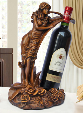 创意红酒架摆件客厅酒柜q装饰品葡萄酒架欧式摆设美女酒托乔迁礼