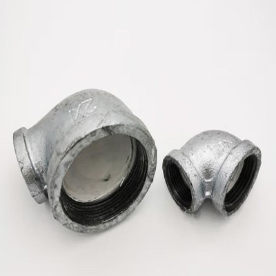 衬塑镀锌玛钢异径大小弯头 铸铁90度变径内丝螺纹水管接头4分6分