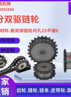 4分08B双驱链轮/假双排内孔25键槽8厚度30非标加工量大价优