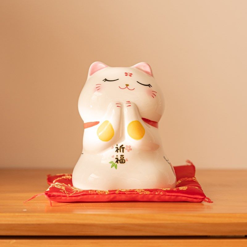 迷你招财猫存钱罐陶瓷日式可爱小礼品生日礼物创意家居办公室前台