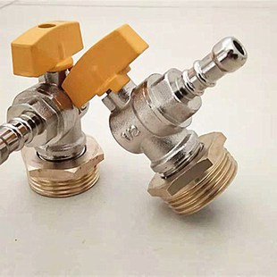 地热分水器全铜加厚堵头地暖放水阀门暖气片排气放水软管开关包邮