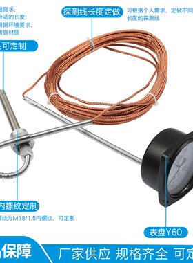 上海佳敏WYZ-01型压力式指示温度计Y60船用遥测水温表TK-60/3M2