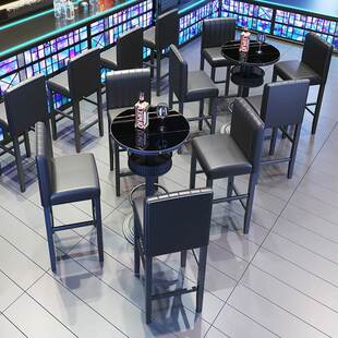 复古高吧桌酒吧桌椅工业风高脚凳吧台凳清吧奶茶店桌椅小酒馆桌椅