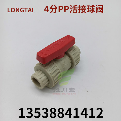 LONGTAI4分20mm全塑双活接球阀PP阀门双头活接球阀pp水管管件配件