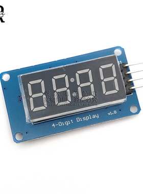 4位数码管显示模块 LED亮度可调 带时钟点 带钟点配件积木