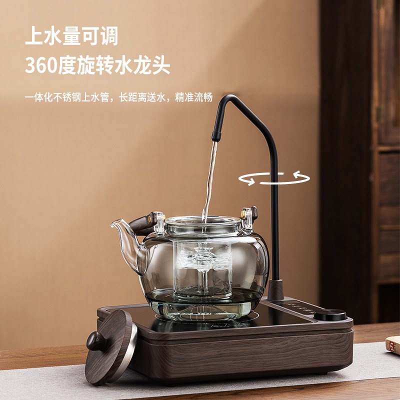 24新款抽水电陶炉玻璃蒸煮一体茶壶烧水煮茶器自动上水Z智能煮茶
