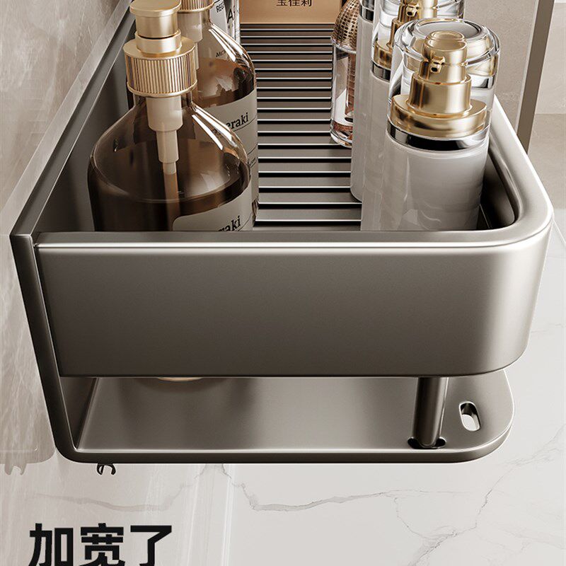 打孔式安装卫生间置物架子厕所洗漱E台墙上收纳洗手间壁挂浴室挂