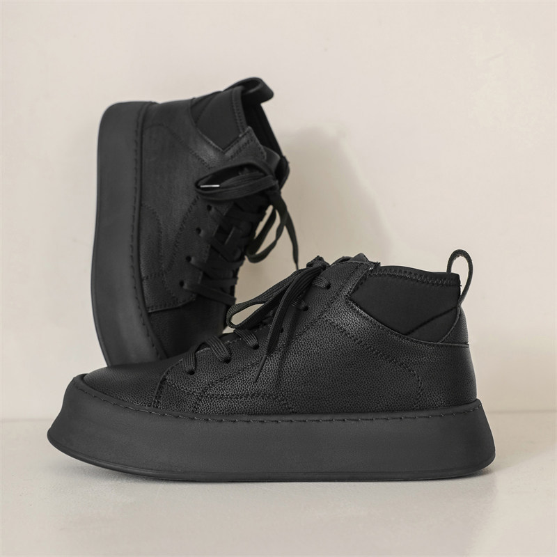 男士冬季鞋子加绒保m暖男鞋2023新款高筒工装鞋中筒马丁靴男款棉