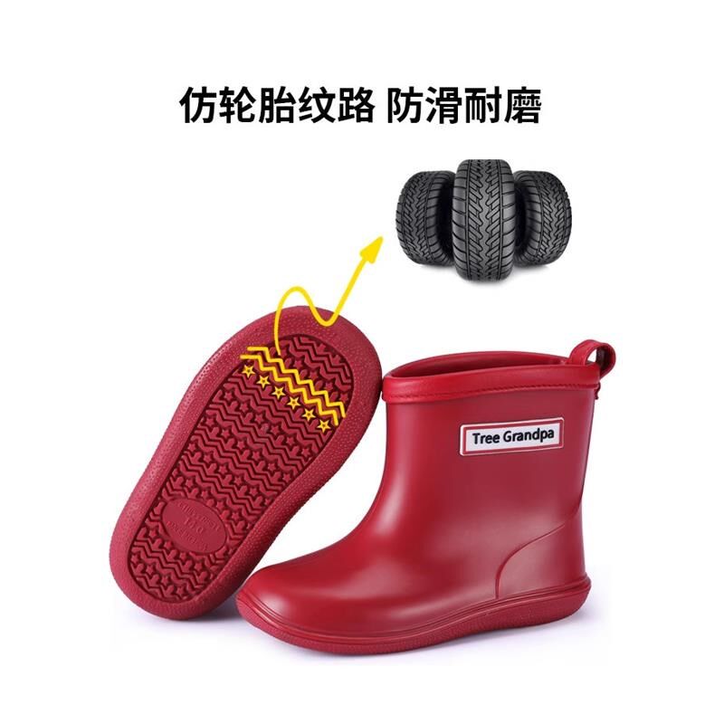 雨鞋儿童女孩幼儿园q防滑软底轻便小童男女宝宝中筒雨靴可爱