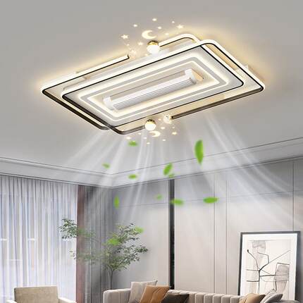 厅客灯现简约代大气2025新款卧灯中山室灯536具led吸顶灯无叶风扇