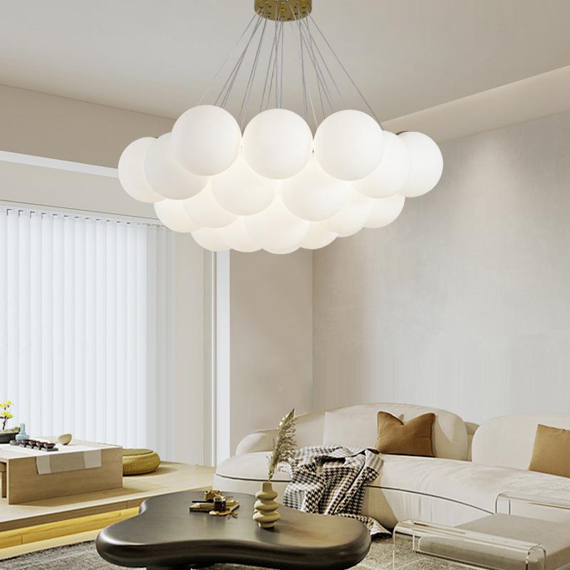 客星球灯泡泡油球吊灯奶风灯饰式法轻奢灯具现代月球灯LPS020厅灯