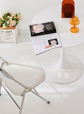 郁小桌圆桌现代简约洽谈金香餐阳台卧室床红BNU边茶吧桌网白色圆